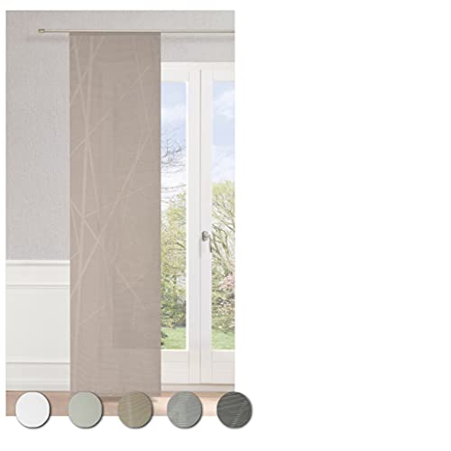 Neutex for you! Beam Schiebevorhang, Gardine, Vorhang, Halbtransparent, 245 x 60 cm (H / B), 474293 , Made in Germany, Oeko-Tex Standard 100, Taupe