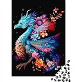 Drachen-Puzzle, 1000 Teile, Puzzle für Erwachsene und Teenager, großes Holzpuzzle für Erwachsene, nachhaltiges Puzzle für Erwachsene (75 x 40 cm)