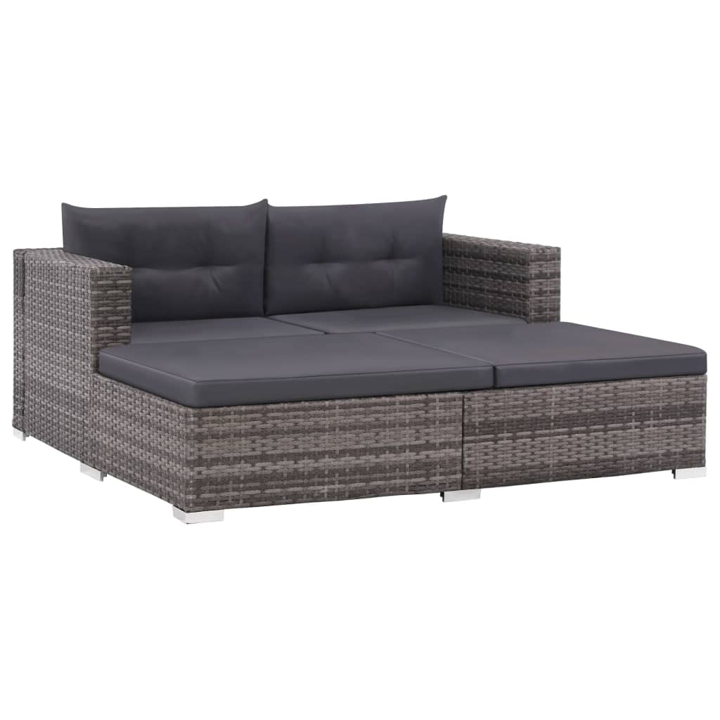 vidaXL Garten Sofa 3-TLG. Poly Rattan Gartenmöbel Lounge Sitzgruppe Gartenset