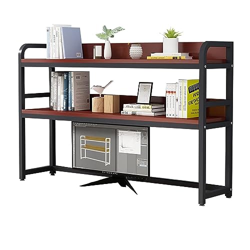 Schreibtisch-Bücherregal - Bücherregal für Computer-Desktop, Schreibtisch-Bücherregal aus Schmiedeeisen für Computer-Schreibtische, Schreibtisch-Organizer für Wohnheim und Arbeit, verstellbares Schr