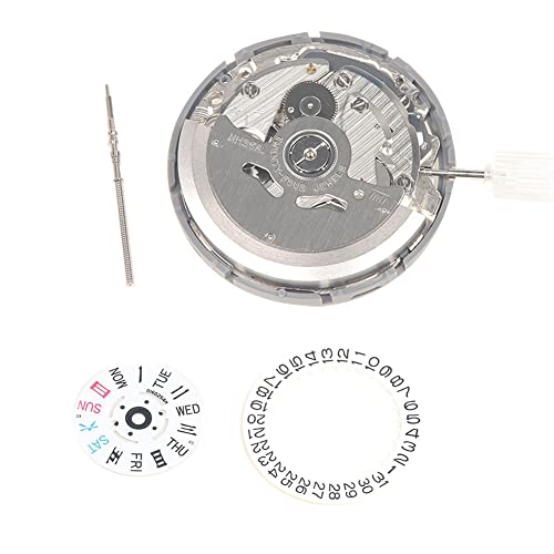 Seprendi NH36/NH36A Doppelkalender, hohe Genauigkeit, automatisches mechanisches Uhrwerk mit Stahlstiel, Wochenzifferblatt, Kalender-Zifferblatt, silber