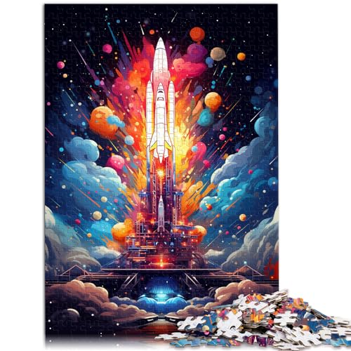 Puzzle als Geschenk, Raumschiff, bunt, für Erwachsene, 1000 Teile, Holzpuzzle, Spaß für Aktivitäten zu Hause, Geburtstagsgeschenk, Reisegeschenk, 1000 Teile (50 x 75 cm)