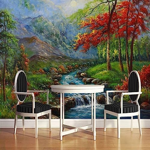 XLMING Fließende Waldlandschaft 3D Tapete Home Dekoration Wohnzimmer Sofa Schlafzimmer Tv Hintergrund Wand-150cm×105cm