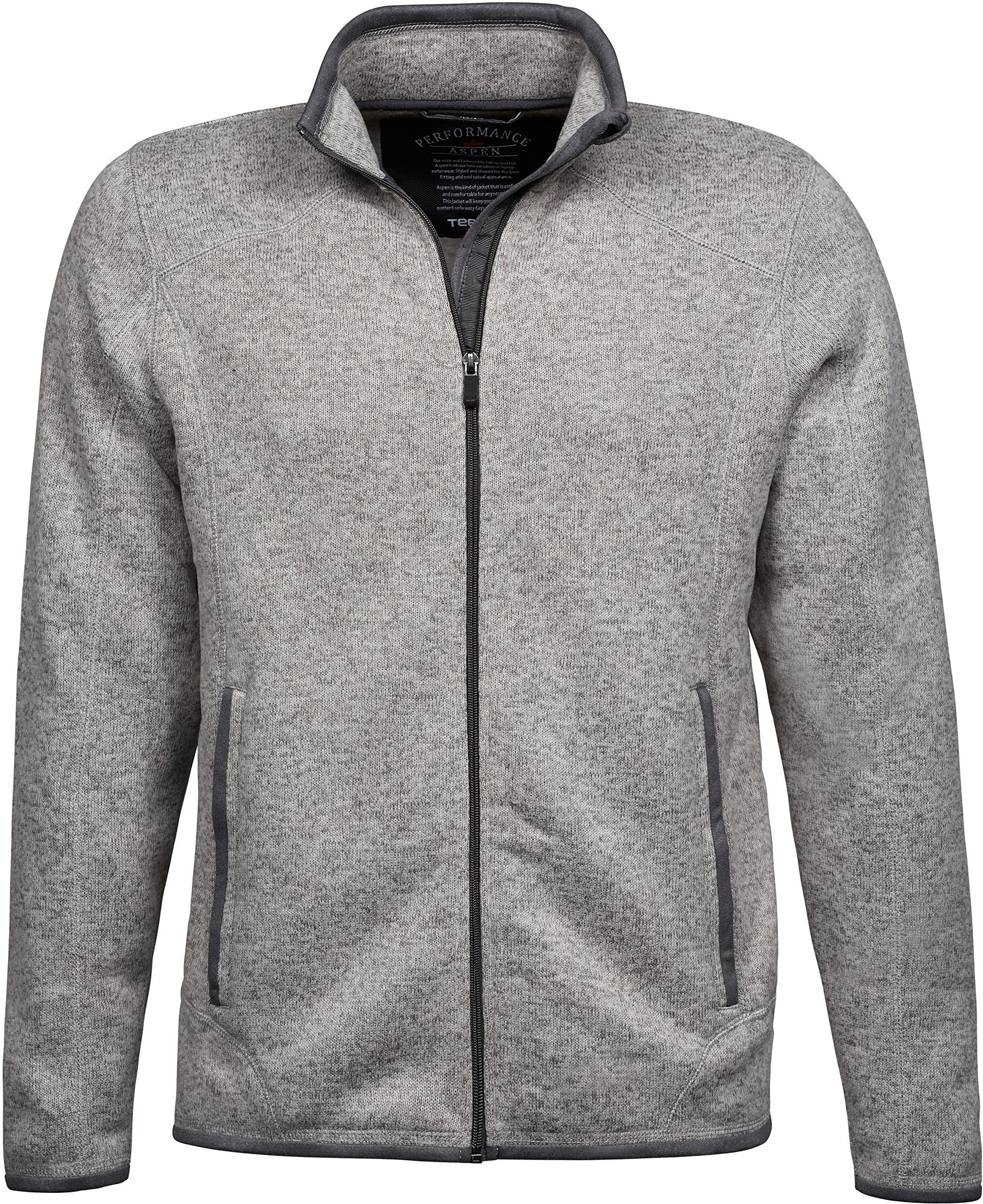 Tee Jays Herren Strick Fleece Jacke "Aspen" 9615 Grey Melange M