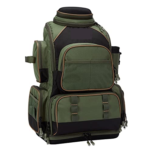 LANAZU Angelgerät-Rucksack, wasserabweisend, leicht, Taktische Tasche, Softbox mit Rutenhalter, Regenschutz, groß, ohne Ablagen (Army Green)