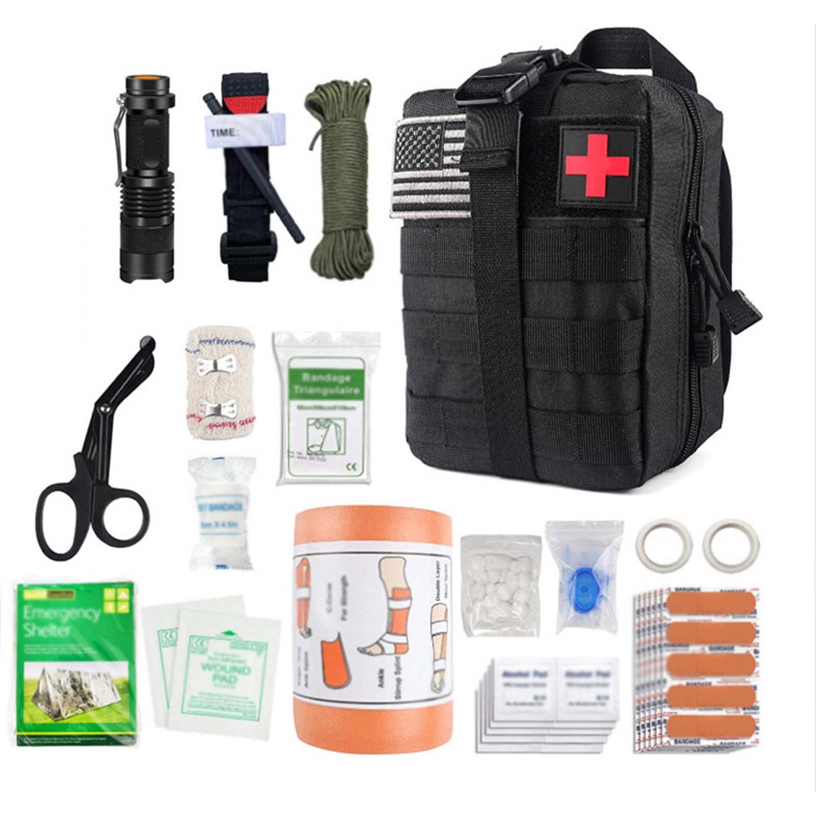 Erste-Hilfe-Tasche, Taktische Medizinische Tasche, Taktisches Notfall-Kit, mit Tourniquet, Israelischer Verband Und Andere Notfall Medizinische Versorgung, füR DraußEn,Schwarz,15 * 11 * 20cm