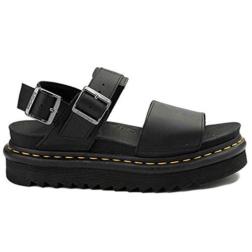 Dr. Martens Damen Voss Sandale, Schwarz Hydro Leder, 38 EU