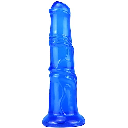 ATTAWA 26cm Realistische Animal Dildo TierEsel Analdildo mit Saugnapf Flexibler Analplug Weicher Buttplug Penis Nachbildung G-Punkt Stimulator Analsexspielzeug für Frauen Männer,Blau,26cm