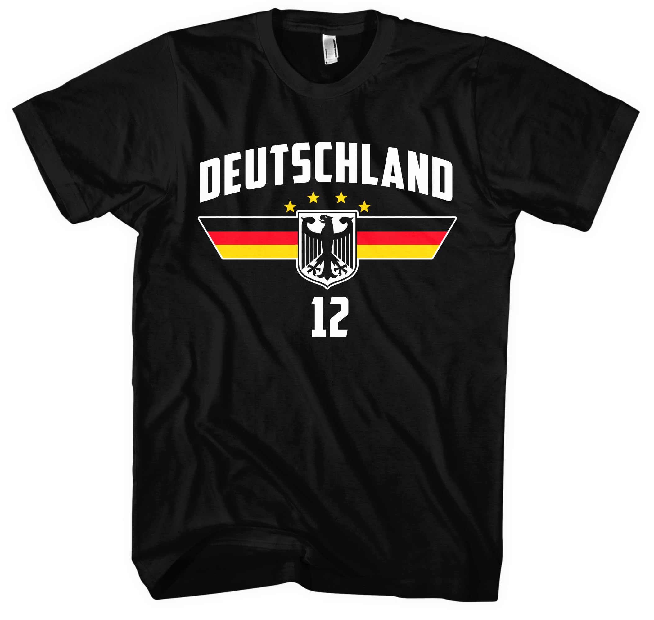 Deutschland Herren T-Shirt | Deutschland Flagge Tshirt Germany Fußball Deutschland Trikot Deutschland Shirt EM WM | M11 FB Schwarz (4XL)