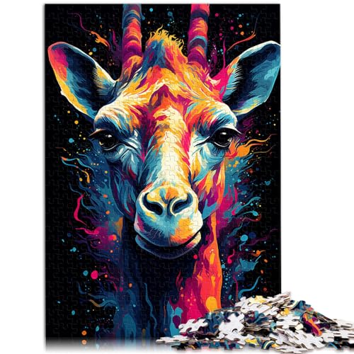 Puzzle, Farbmalerei, Giraffe, 1000 Teile, Puzzle für Erwachsene, Holzpuzzle, lustige Aktivitäten zu Hause, Geburtstagsgeschenk, Reisegeschenk, 1000 Teile (50 x 75 cm)