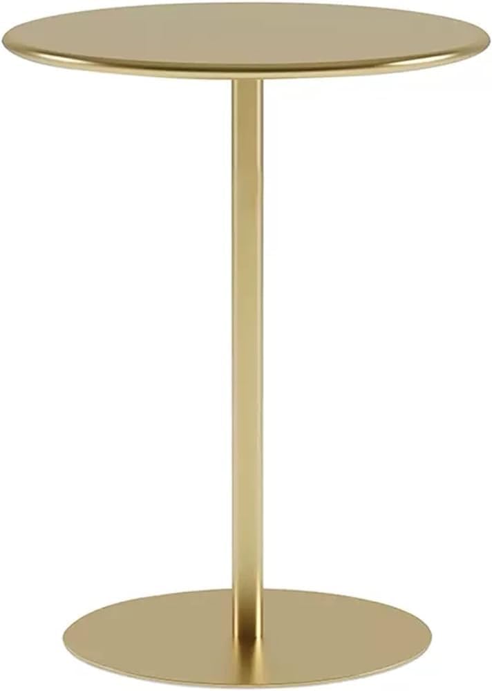 Metall-Cocktail-Bistro, Innen-/Außen-Restaurant, Pub-Endseite, runde Sofa-Kaffeemaschine für Wohnzimmer, Balkon, Terrasse (Größe: Durchmesser 48 cm x H 72 cm, Gold, Durchmesser 60 cm x H 72