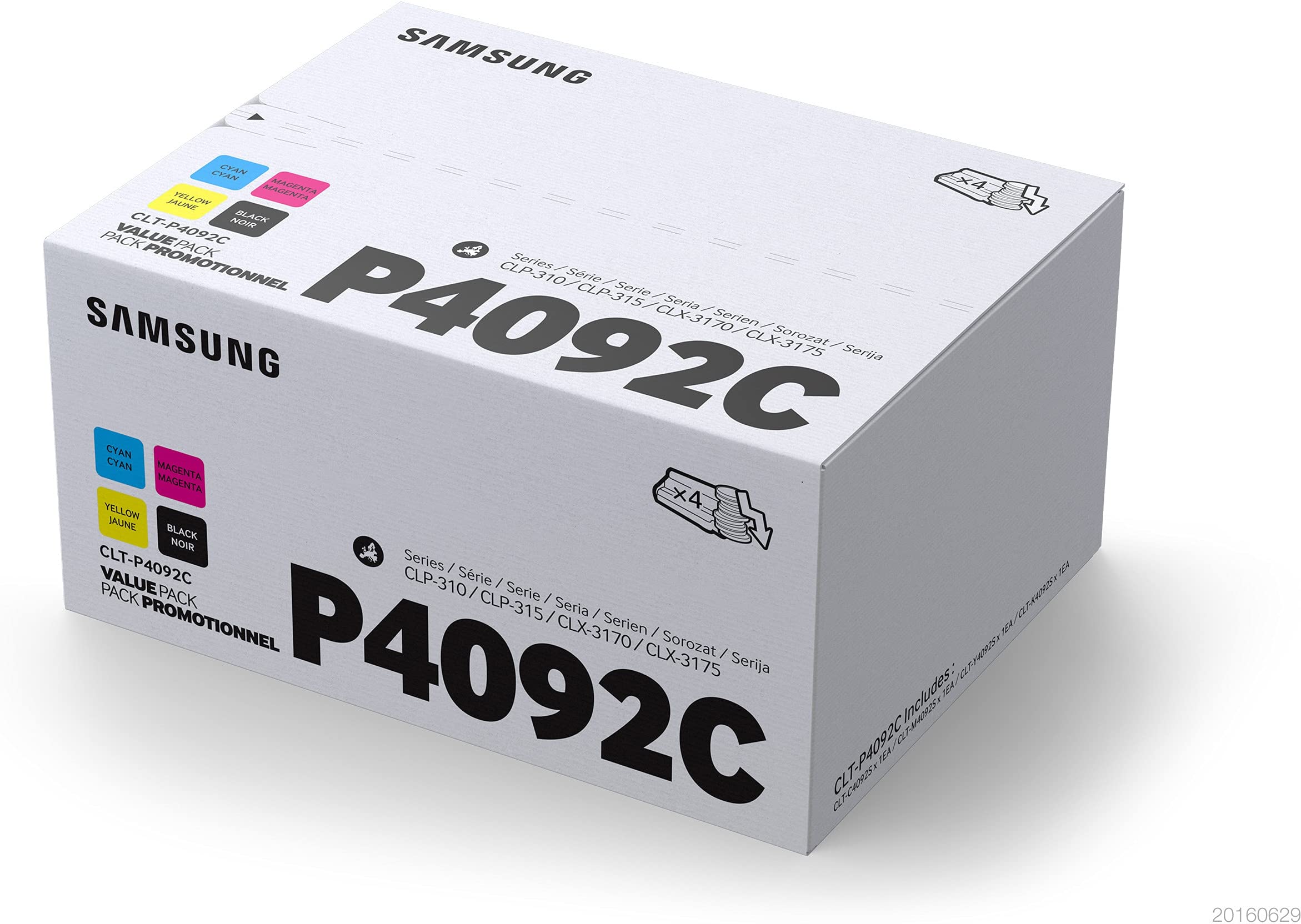 Samsung SU392A CLT-P4092C/ELS Original Toner - Value Pack (C/M/Y/K, Kompatibel mit: CLP-310/CLP-315/CLX-3170/CLX-3175 Series)