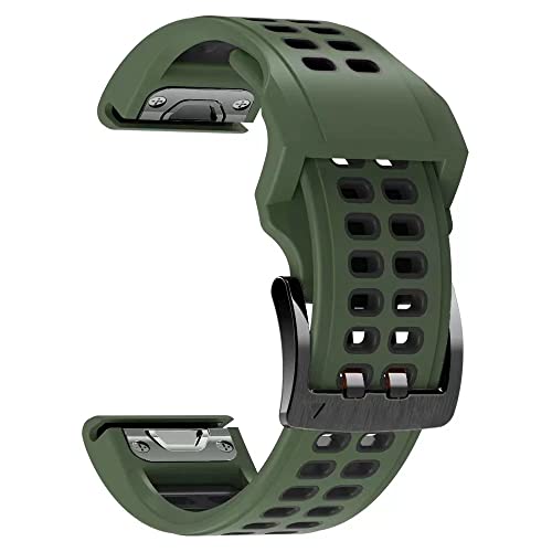 OPKDE Uhrenarmband für Garmin Fenix 7X, 7, 6, 6X, 5, 5X, 3HR, Epix, MarQ, Approash S62, TACTIX Delta, Silikon, einfach anzubringen, 22 mm / 26 mm, For Epix, Achat