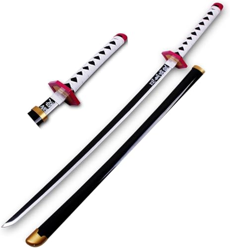 MAUXpIAO Samurai Schwert Holz Tomioka Giyuu Ninja Schwert Demon Slayer Katana Anime Schwert Katana Schwert Halloween-Requisiten Handgefertigt Geburtstag/104cm katana/A/104cm