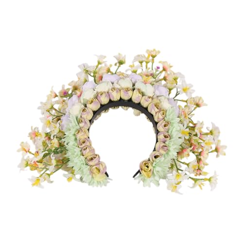 Ethnisch inspirierter Kopfschmuck, stilvolle Blumen-Blumen-Kopfbedeckung für Damen und Mädchen, modischer Haarschmuck mit Blumenmotiv