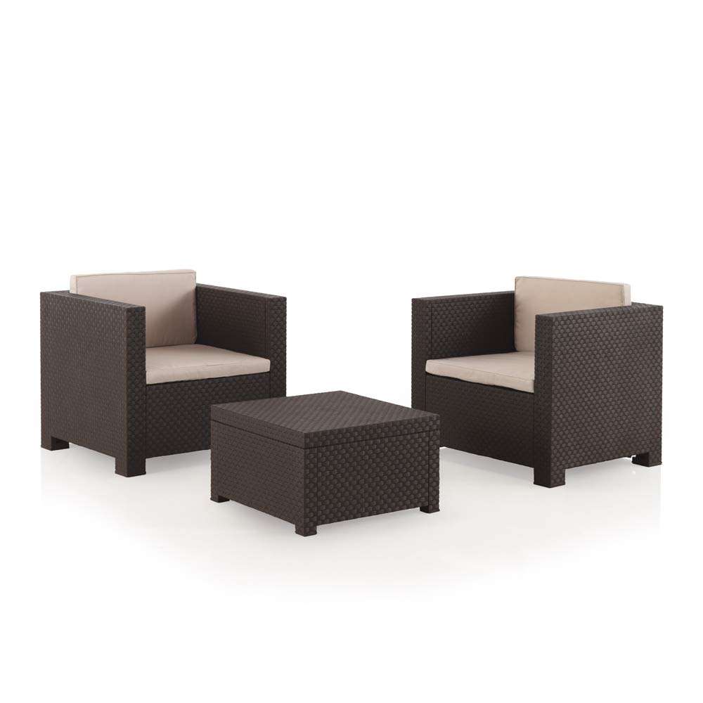 Shaf - Tête à Tête Diva | Lounge Gartenmöbel Set 2 Personen | Balkonmöbel Set für Terrasse oder Garten - Wengue