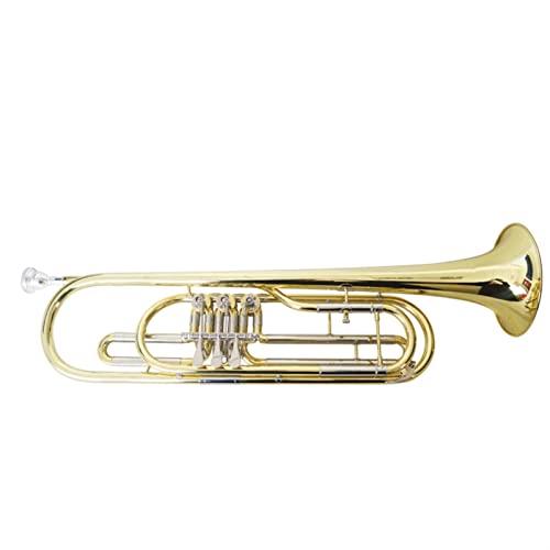 Trompete Messing Basstrompete B-Dreiflache Drehventil Goldlackiert