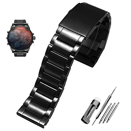 NEYENS Edelstahl-Uhrenarmband 22 mm, 24 mm, 26 mm, 28 mm, massives Metallarmband für Diesel DZ7333, DZ4344, 24 mm, Achat