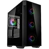 KOLINK Observatory Z ARGB E-ATX Midi-Tower Computer Gehäuse, 4 Vorinstallierte ARGB-Lüfter, Gehäuse PC für AIO-Kühlung, PC Gehäuse RGB Glas (Z Schwarz)