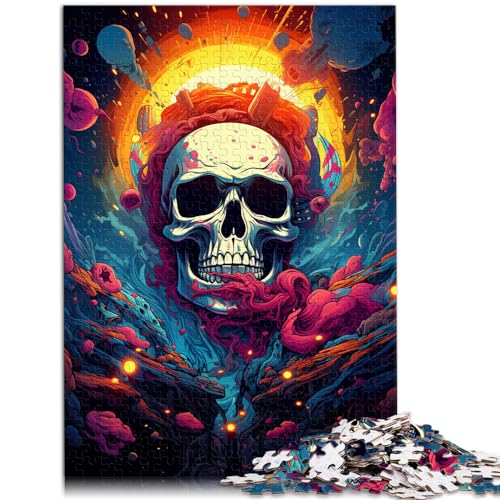 Puzzle für Puzzle Bunte Psychedelia mit psychedelischen Totenköpfen 1000-teiliges Puzzle für Erwachsene, Holzpuzzle für und Geschenkidee 1000 Teile (50 x 75 cm)