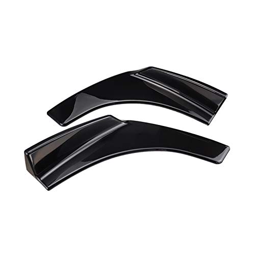 DOFABI 2 STÜCKE Universal Frontstoßstange Lip Splitter Deflektor Spoiler Scratch Flügel Schaufeln Stoßstange Deflektor Schutz Canard Lip Stoßstangenhalterung(Black)