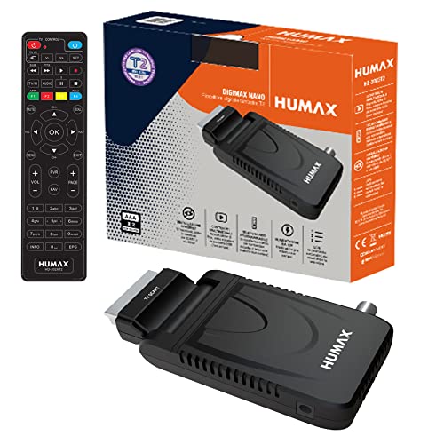 Humax - Terrestrischer DVB-T2 HD-2023T2 Digimax Nano Digital-Decoder mit 2in1 Fernbedienung zur Steuerung des Fernsehers