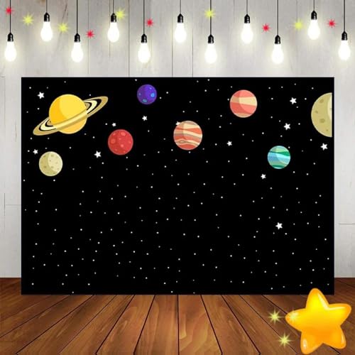 interstellar Hintergrund Foto geburtstagsdekoration Astronaut Baby Shower Reise um Sonne Planet kust Hintergrund Universum 210X150cm