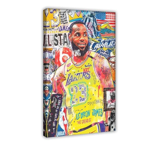 LeBron James Poster, Geschenk für Freund, Basketballdruck, Herren-Geschenk, Pop-Art, zeitgenössische Wanddekoration, Männerhöhle, Sport-Memorabilien, Leinwand-Poster, Wandkunst, Dekordruck, Bild