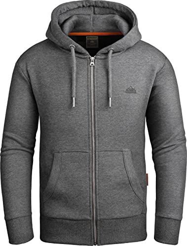 Grin&Bear Hoodie Herren Sweatshirt mit Reißverschluss GEC605 Anthrazit M