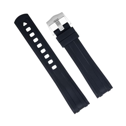 IOTUP Uhrenarmband mit gebogenem Ende, FKM Fluorkautschuk, für Omega Strap Seamaster 300 Taucherarmband, Dornschließe, 20 mm, 20 mm, Achat