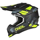 O'NEAL | Motocross-Helm | MX Enduro | ABS-Schale, Lüftungsöffnungen für optimale Kühlung | 2SRS Helmet SPYDE V.23 | Erwachsene | Schwarz Grau Neongelb | Größe XL (61/62 cm)