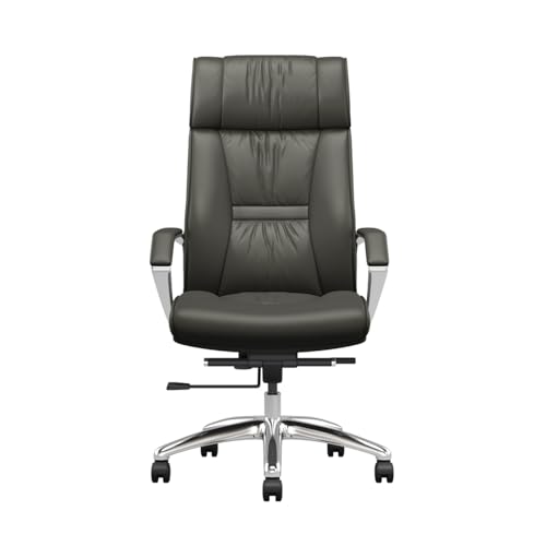 Home-Office-Stuhl - Moderner ergonomischer Computer-Schreibtischstuhl aus Leder, Executive-Home-Office-Chefstuhl, Drehstuhl, höhenverstellbar, langlebige Basis, bequemer Konferenz-Schreibtischstuhl,