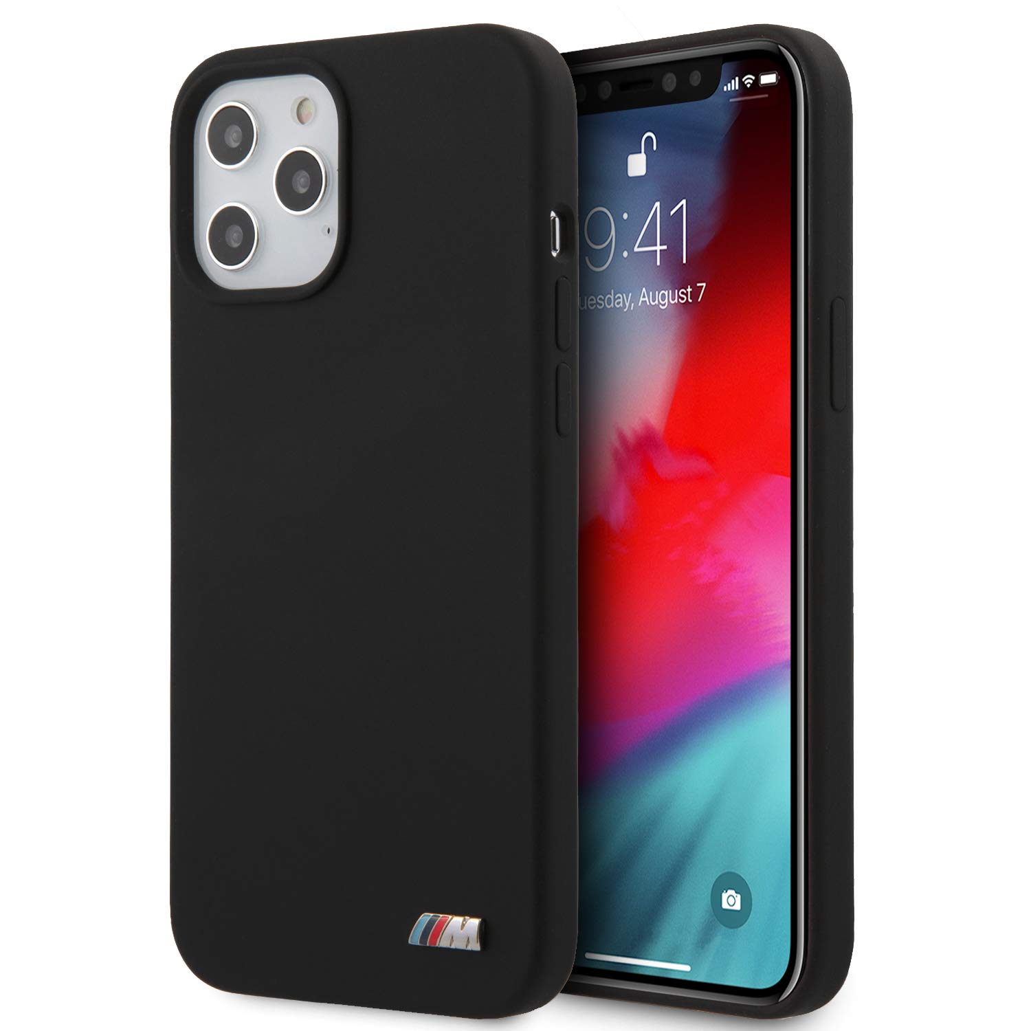 BMW Etui BMHCP12LMSILBK Silicone M Collection Hülle für iPhone 12 Pro Max 6,7" Schwarz hardcase