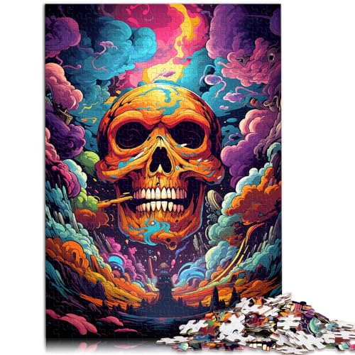 Puzzlespiel, farbenfroher Fantasie-Totenkopf, 1000 Teile, für Erwachsene, schwierige Puzzles, Holzpuzzles, Künstlersammlung, bildende Kunst, 1000 Teile (50 x 75 cm)