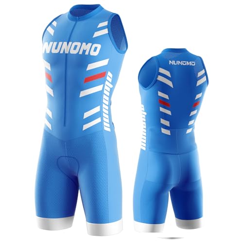 Triathlon Anzug Herren Herren Radsportanzug gepolstert einteilig Trisuit Bike Top Short Trisuit Einteiler für WettkampfGeeignet zum Laufen, Radfahren, Schwimmen (TYP-7,L)