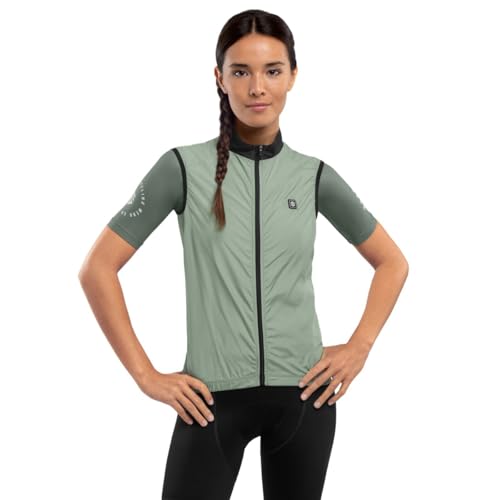 SIROKO - Fahrradweste Windstopper für Damen V1-W Melbourne - XL - Olivgrün