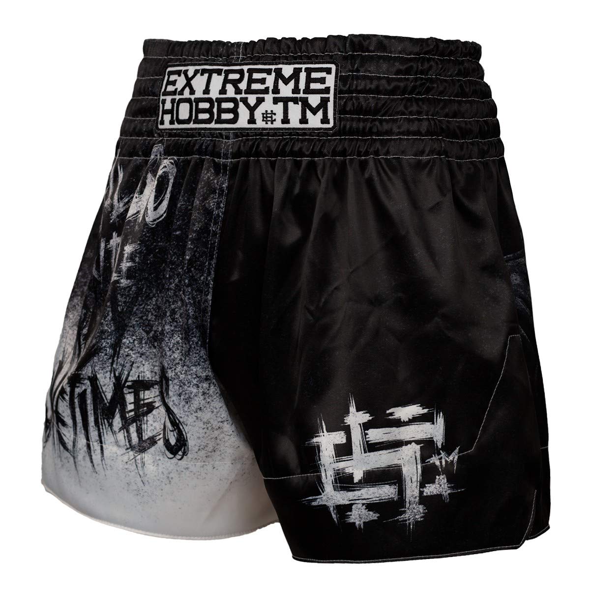 EXTREME HOBBY Muay thai Shorts PSYCHO Clown, Ultraleichte Satin Dehnungsbeständig Kordelzug Männer Thaibox Hose für Herren