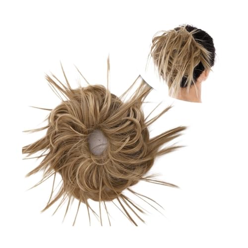 Haarteil Haargummi Synthetische Haarknoten-Extensions, chaotisch, lockig, elastisch, Haargummis, Haarteile, synthetische Chignon-Donut-Hochsteckfrisuren, Haarteile for Frauen Haarverlängerung(Q17-24)