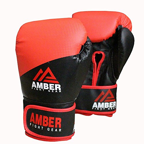 Amber Fight Gear Pro Style Training Gloves 12oz, Black