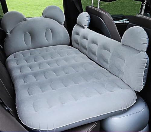 GLILAR Auto Luftmatratze Auto Luftmatratze Isomatte Aufblasbares Rücksitzbett Outdoor Kissen Camping Schlafsofa Matte Zubehör Auto Reisebett Isomatte(Gray)