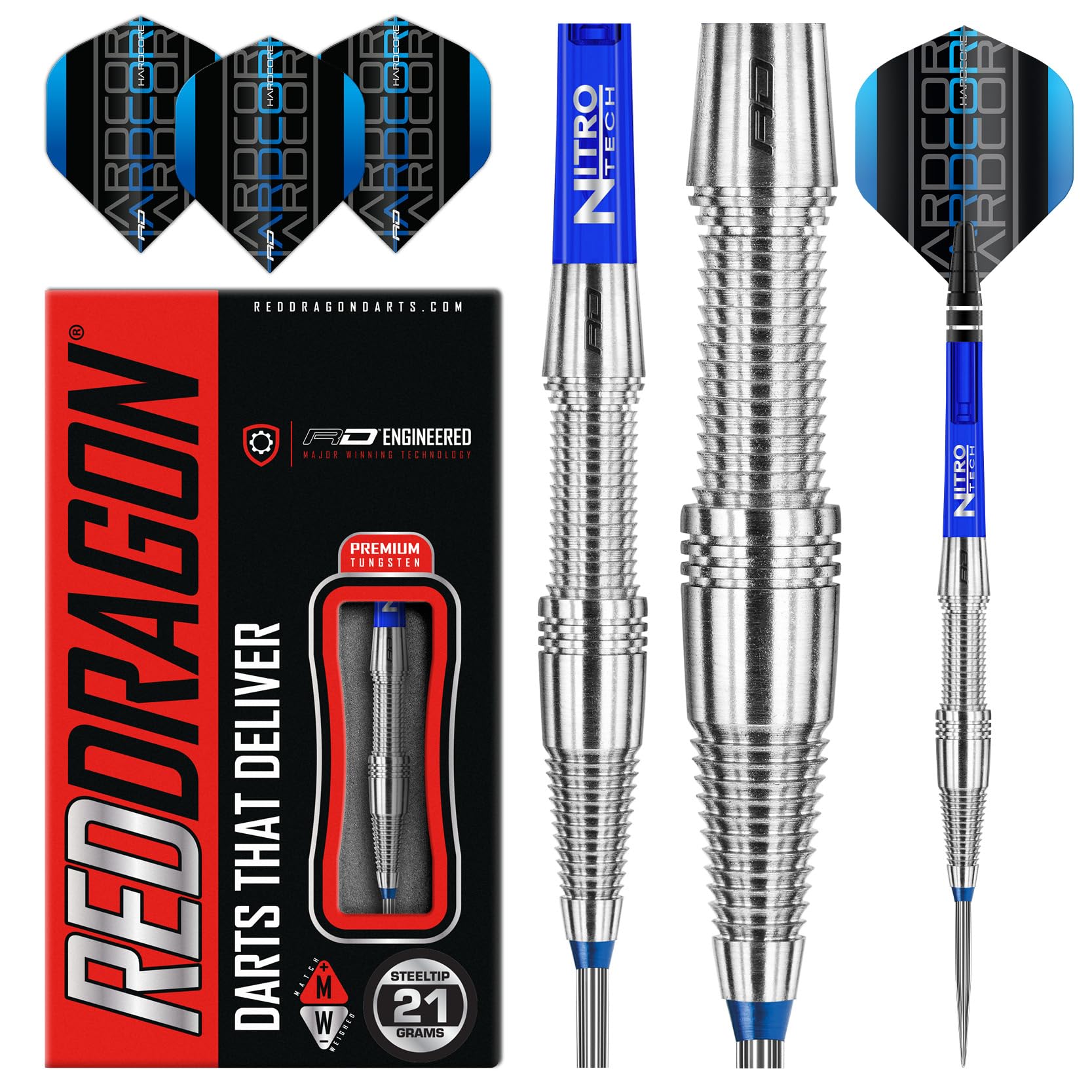 RED DRAGON Scorpions 21g Tungsten Darts mit Flights und Schäfte