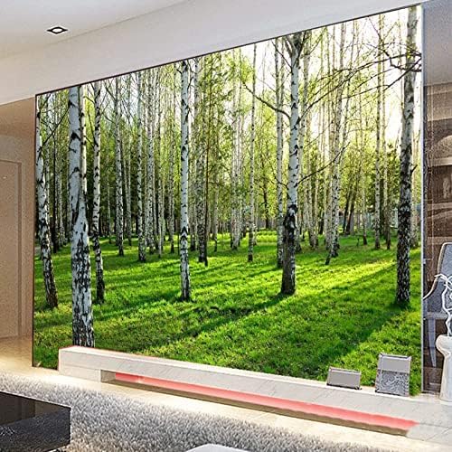 XLMING Birke Wald Naturlandschaft Restaurant 3D Tapete Home Dekoration Wohnzimmer Sofa Schlafzimmer Tv Hintergrund Wand-150cm×105cm