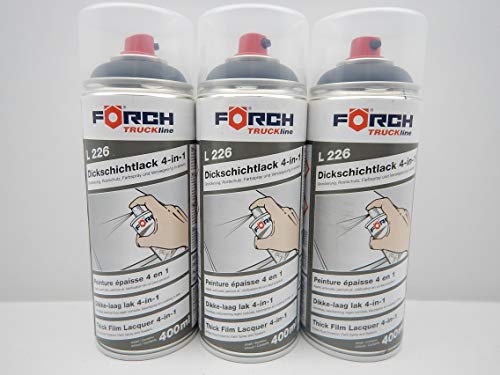 FORCH 4 in 1 IC444 GRAUSCHWARZ DICKSCHICHTLACK LACK SPRAY SPRAYDOSE 400ML (6)