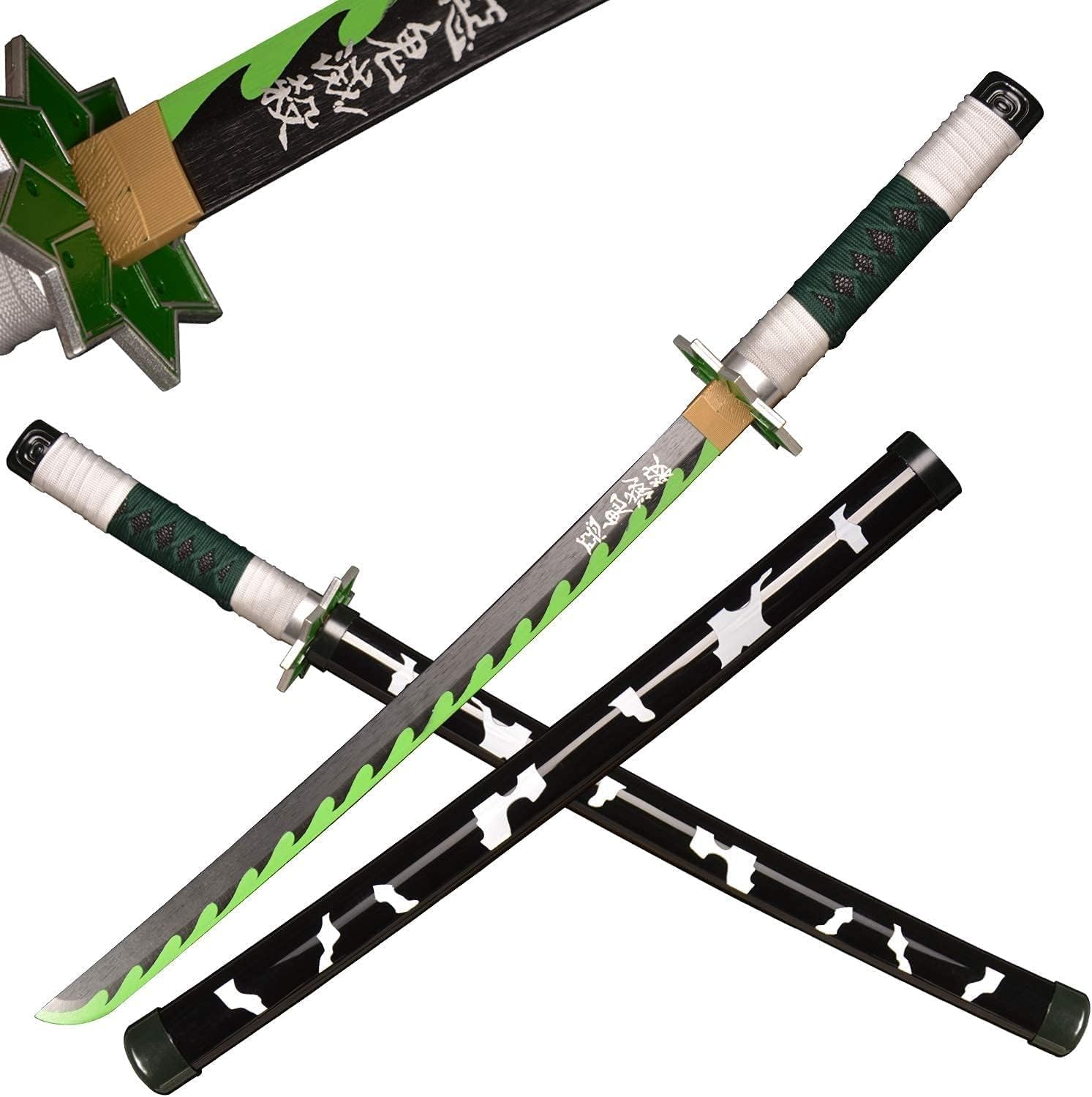 MAUXpIAO Sword Valley Japanisches Holz-Anime-Samurai-Schwert-Cosplay, Demon Slayer-Schwert 78 cm-Holzschwert scharf/B/78cm