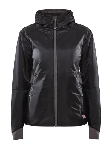 Craft ADV EXPLORE LIGHTWEIGHT | Leichte Jacke Damen XL | Black | Packbare Outdoorjacke Damen | PrimaLoft-Isolierung | 2 Reißverschlusstaschen | Kapuze | Stretcheinsätze | Wanderjacke Damen