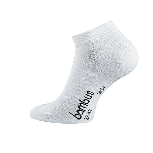 TippTexx24 Bambussocken, 6 Paar Bambussocken Sneakersocken oder Kurzschaftsocken, Sneaker Weiß, 39/42