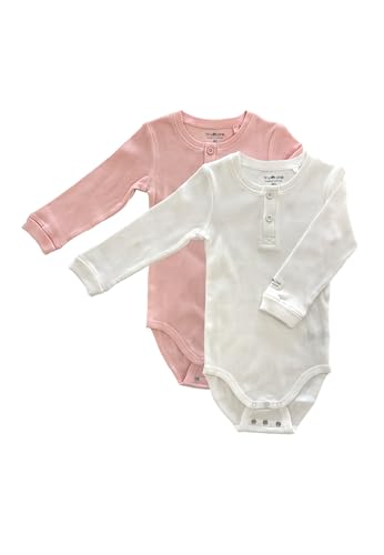 Tiny One Baby Body Langarm im 2er Set | Unisex | Basic | Bio Baumwolle | GOTS | 0-18 Monate (Creme Weiẞ/Peach, 68)