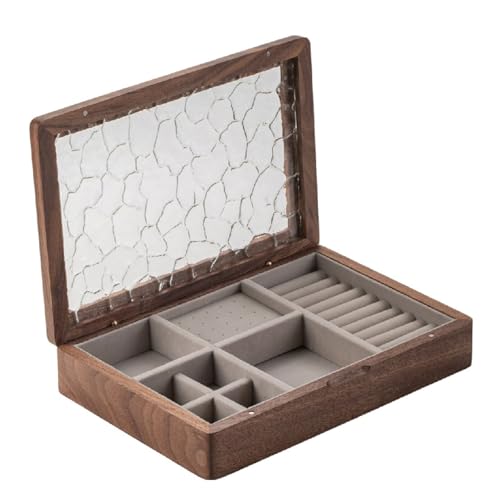 YYSQL Eleganter, stabiler Holz-Schmuck-Organizer, Aufbewahrungskoffer, reisefreundlich, mit mehreren Fächern für Wohnaccessoires