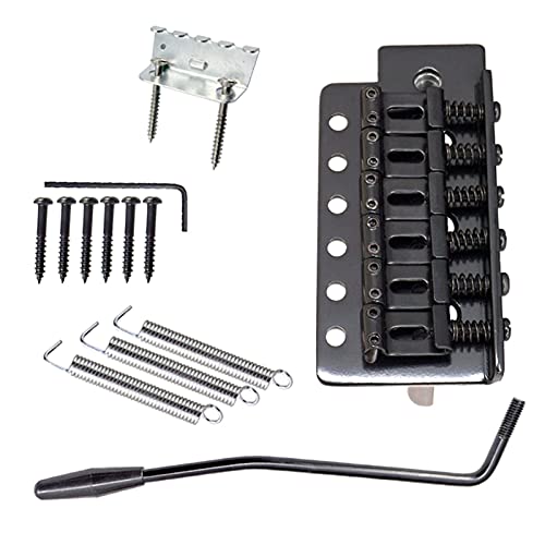 Gold 6-String-Flachsattel-Tremolo-Bridge-System Für E-Gitarre Tune-o-matic Steg (Color : Black)