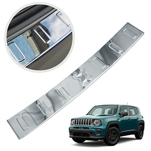 CHROMEMASTER | Ladekantenschutz Stoßstangenschutz | Kompatibel mit Jeep Renegade 2014- ; Edelstahl Poliert / Chrom; Unsere Lackschutzleiste Sichert den Heckstoßfänger vor Kratzern Und Beschädigung ab